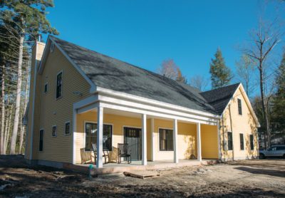 Exterior, New Hampshire, "Modern Cottage," Custom home design and construction by Don Madore. New England home builders.